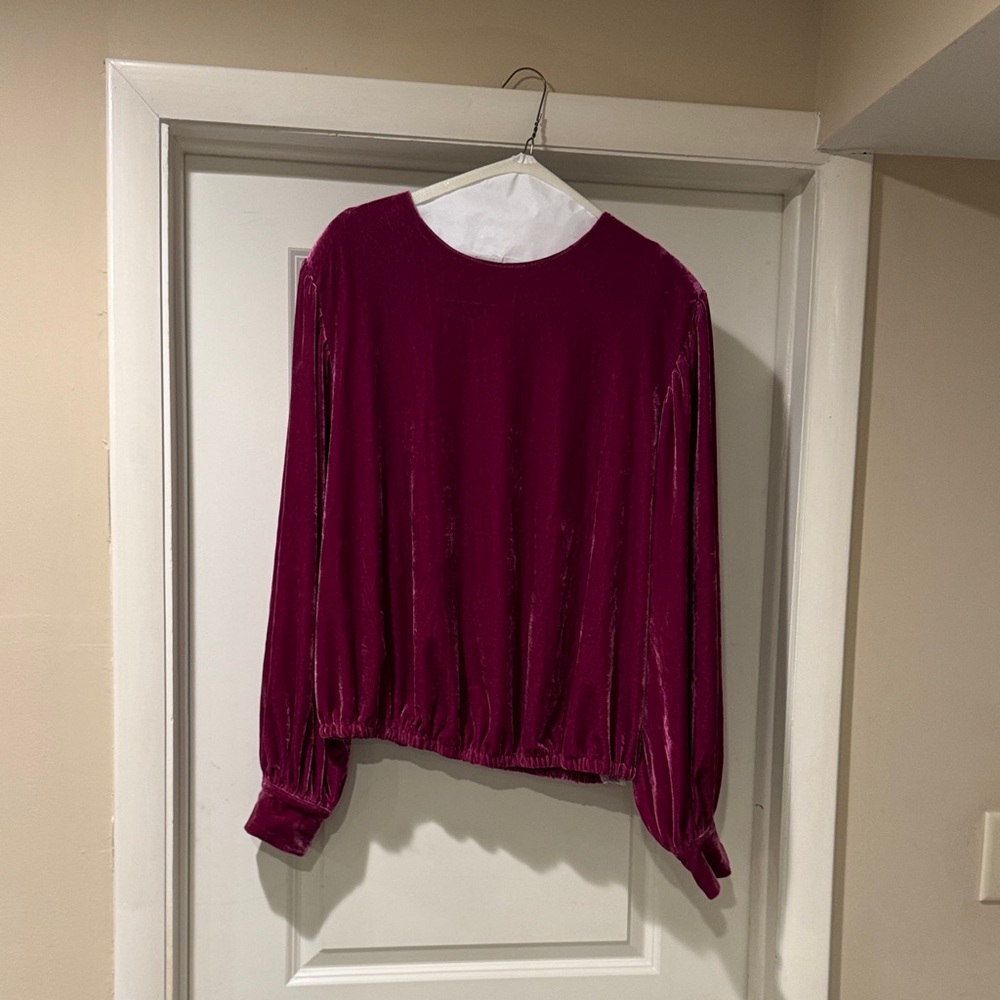 Flying Tomato Velvet Fuschia Blouse